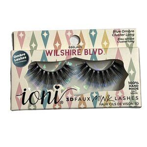 Ioni 3D Faux Mink Lashes – Wilshire Blvd Blue Ombre Cluster Long